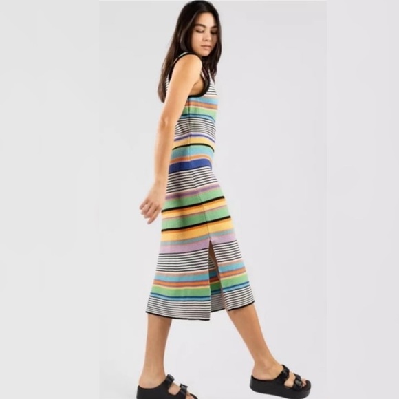 Roxy Sunshine Bouquet Stripe Knit Midi Dress - Picture 2 of 14
